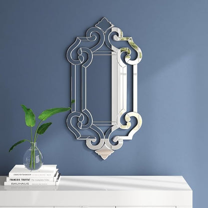 Small Clarice Rectangular Venetian Wall Hanging Mirror, 41 x 22 Inch