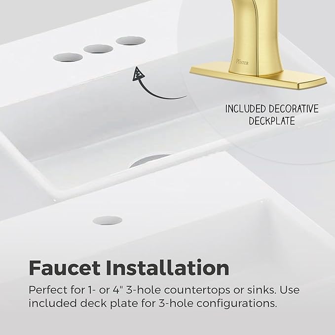 Pfister Vaneri Bathroom Sink Faucet, Single Control, 1-Handle, Single Hole, NSF Certified, Brushed Gold Finish, LF042VRIBG