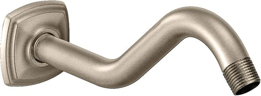 Moen 161951BN Curved Shower Arm with Wall Flange, Brushed Nickel