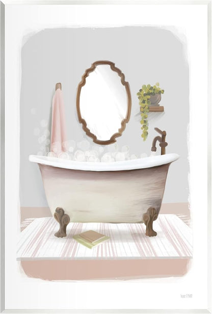 Bubble Bath Tub Bathroom, 10 x 15 Inch Mounted Print on Wall Plaque | Stupell Industries · By House Fenway · Hand finished · Ready to hang · Made in USA