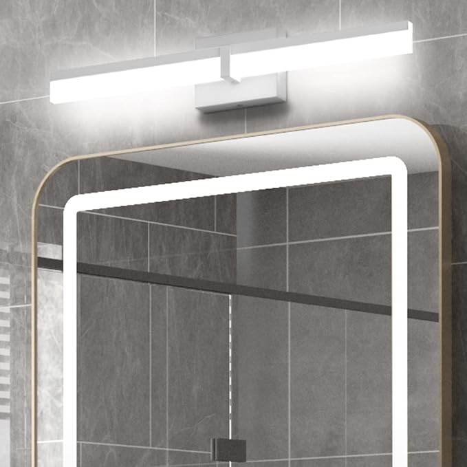 Tipace LED Bathroom Vanity Lighting Fixtures 24 inch Modern Silver Vanity Lighting Over Mirror Bathroom Wall Light (White Light 6000K)