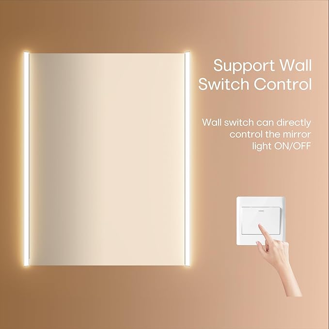 28x20 LED Lighted Bathroom Medicine Mirror Cabinet with Sockets & USBs, Anti-Fog Dimmable Light and Color Adjustment, Easy to Install, Moisture-Resistant Wood, Oak