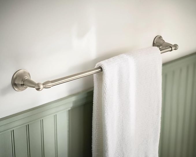 Moen DN6824BN Sage 24-Inch Wall Mount Bathroom Single Bar Towel Bar, Brushed Nickel (Pack of 2)