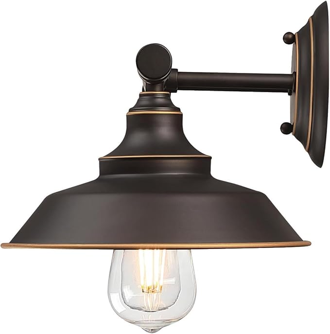 Westinghouse 6132900 Iron Hill Vintage-Style Two Light LED Indoor Wall Fixture, Oil Rubbed Bronze Finish with Highlights