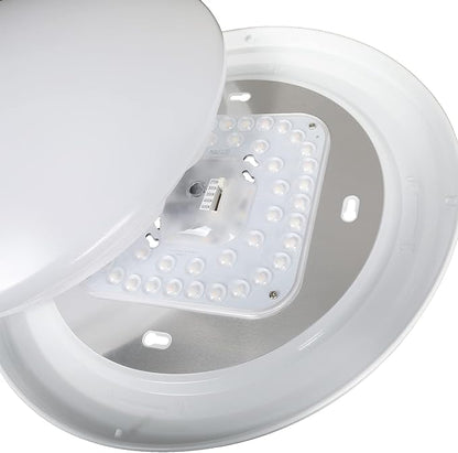 Designers Fountain EnviroLite Flush Mount Ceiling Light, 14 Inch LED Round Lighting Fixture for Kitchen, Bedroom, Bathroom, and Hallway, White, EV1014C5C-06