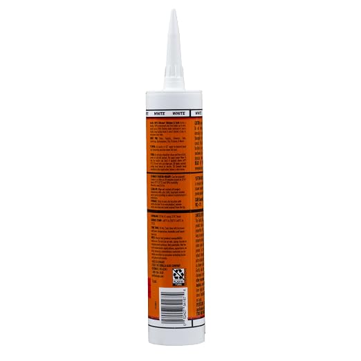 Gorilla 100% Silicone Caulk, Kitchen & Bath Sealant, White, 10 oz Cartridge | Mold & Mildew Resistant, 100% Waterproof Seal, 30-Minute Water-Ready, Flexible and Durable