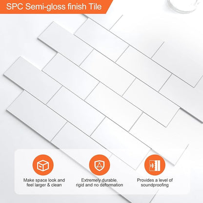 2026 New Upgrade Peel and Stick Backsplash Tile, Peel and Stick 11.34" X 11.57" Wall Tile for Kitchen, Bathroom, Fireplace, Laundry (Pure White, 1 Pack)