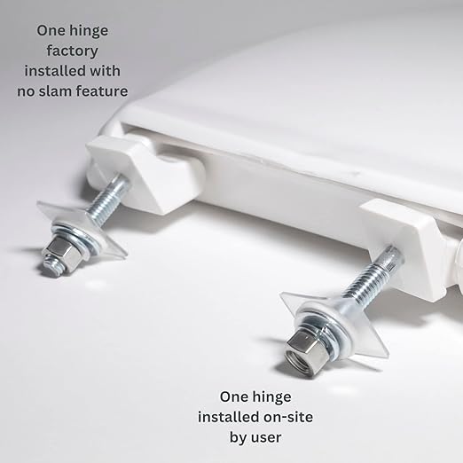 Centoco Elongated Toilet Seat, Open Front with Cover, Heavy Duty Commercial, Stainless Steel Self Sustaining Hinge, Plastic, Made in the USA, 820STSS-001, White
