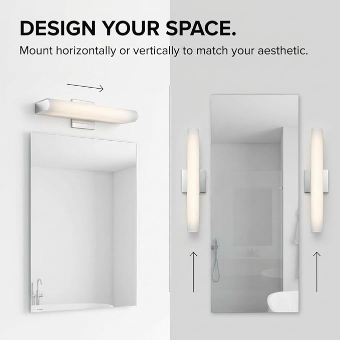 Mendizabal LED wall Lights for Bathroom, Vanity, Bedroom, Living Room, Kitchen Satin Bronze Indoor wall Light Fixture Over Mirror, Bath Lights, Indoor wall Lighting, Energy efficient LED Light