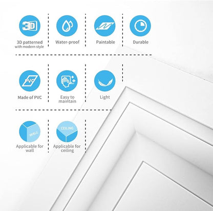 Art3d 36-Pack Square Drop Ceiling Tile 2ft x 2ft in White, PVC Ceiling Panel 24 x 24in. - Covers 144 Sq.,ft., Multi-Pack, Compatible with 15/16" Drop Ceiling Grid System