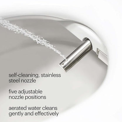 Brondell Swash SE600 Bidet Toilet Seat, Fits Round Toilets, White – Oscillating Stainless-Steel Nozzle, Warm Air Dryer, Ambient Nightlight