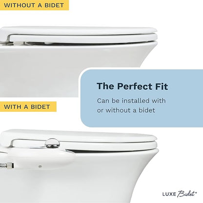 LUXE Bidet NEO 185 Blue and Elongated Toilet Seat Bundle
