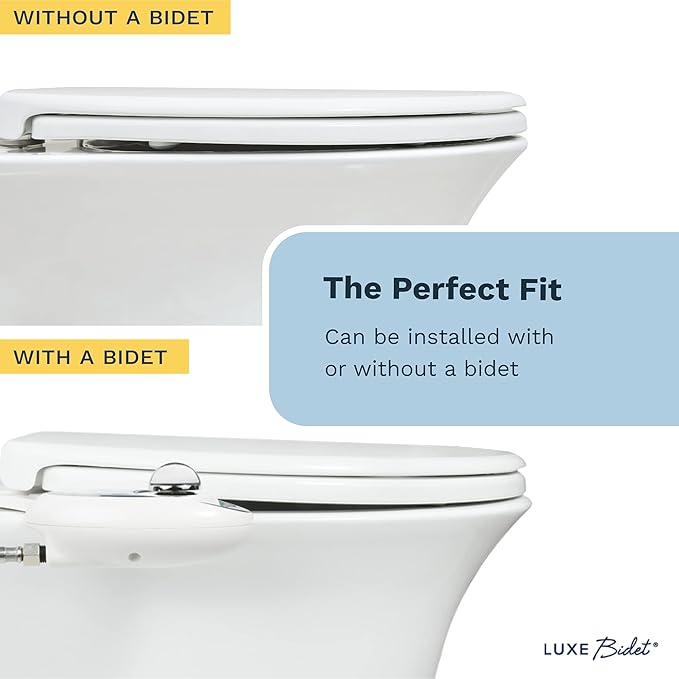 LUXE Bidet NEO 185 Plus White and LUXE Elongated Toilet Seat Bundle