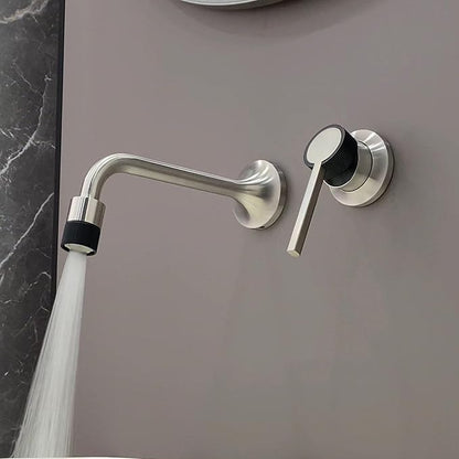 BiaoTeng Concealed Wall Mounted Faucet Bathroom Brass 2 Functions Hot and Cold Bathroom Vanity for Wall Mount Faucet Brushed Nickel