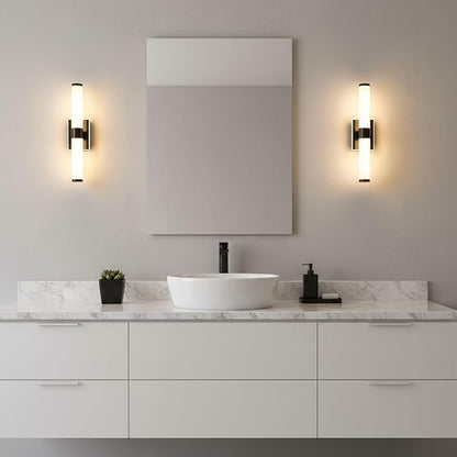 20 Inch LED Vanity Light Bar with Motion Sensor, Dual LED Source | 4 Lighting Modes (incl. Night Light) | 3000K Warm White, Dimmable, CRI 90+, 1040LM, ETL Listed (Matte Black)