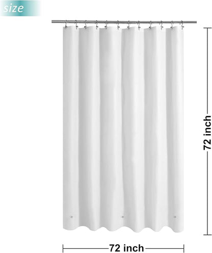Mrs Awesome White Shower Curtain Liner with 3 Magnets, 72x72 | 12 Rustproof Grommets, Premium Flexible Sturdy Plastic Shower Curtain for Bathroom Lightweight & Waterproof, 72W x 72H