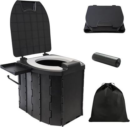 Portable Toilet for Camping, 12.6" H Capacity 450LBS Porta Potty for Adults