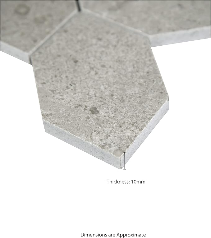 MSI Lilly Pad 11.15 in. x 12.60 in. x 10mm Honed Limestone Tile for Kitchen Backsplash, Floor Tile, Wall Tile for Bathroom, Shower Wall Tile, Mesh Mounted Mosaic Tile