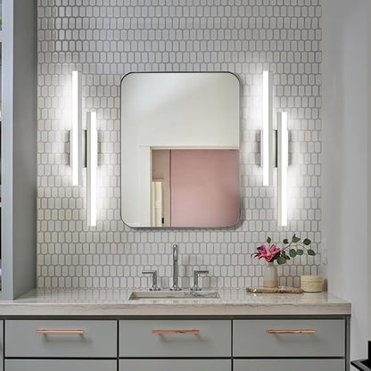 PRESDE 24 Inch LED Bathroom Vanity Light Bar, Modern Brushed Nickel Wall Lighting Fixture Over Mirror