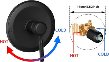Black Shower Head And Faucet Set Complete With Valve Shower Fixtures With 6 Inch High Pressure Rain Shower Head Trim kit Regaderas Para bBaño Modernas