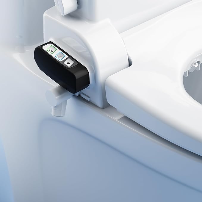 Lotus Bidet ATS-1000 Round with Enema Wash (Purestream) for constipation relief, Heated Seat With Remote Control, Temperature Controlled Wash, Warm Air Dryer, Easy DIY Installation, Made in Korea