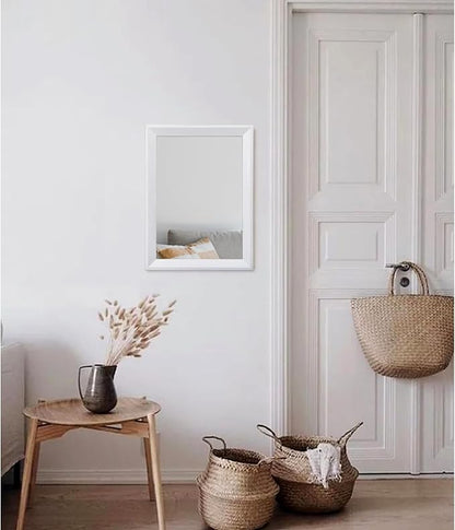AAZZKANG Rectangular Wall Mirror Wood Framed Small Hanging Mirrors | Decorative Farmhouse Bedroom Bathroom Living Room Entryway Home Decor