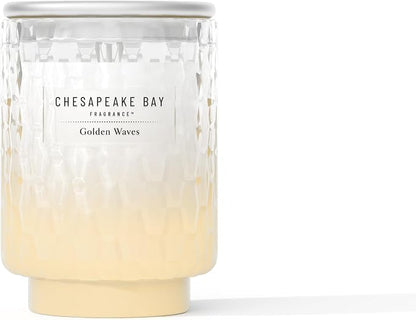 Chesapeake Bay, 8oz Golden Waves Scented Candle, Mood Evoking Fragrance, Textured Sea Glass-Inspired Jar, Premium Soy Blend Wax with Essential Oils, Coastal Fragrance for Home Décor or Gifting