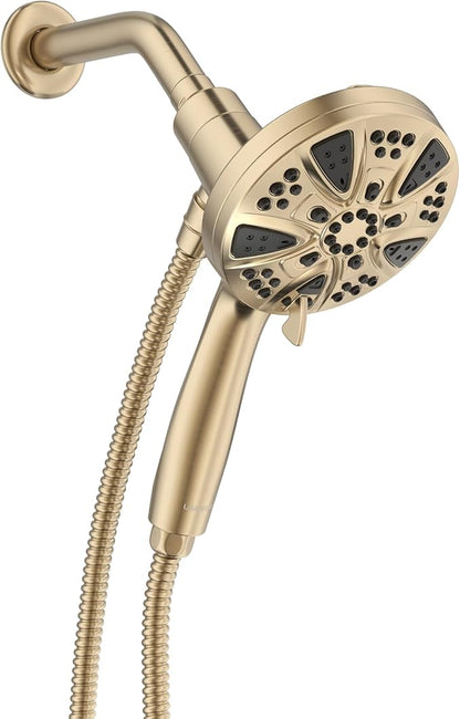 Handheld Shower Head with Magnetic Docking System | 10-Function High Pressure Detachable Shower Head, 5-inch Showerhead with 72 Inch Hose, Champagne Gold, SH180-CB