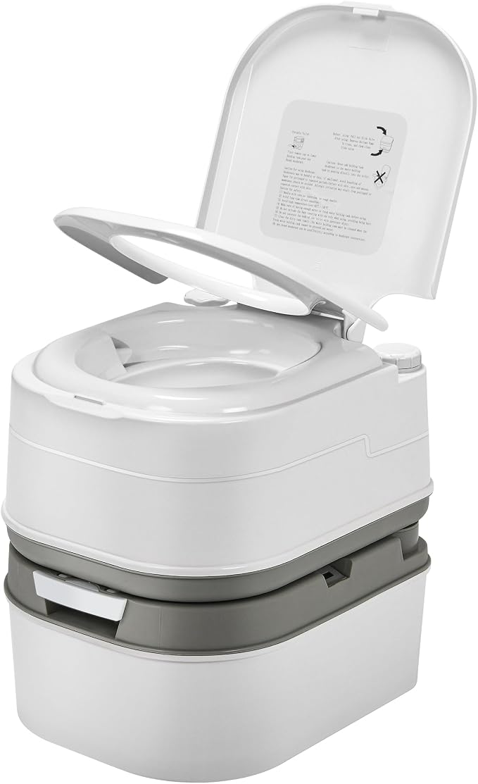 YITAMOTOR Portable Toilet Camping Porta Potty with Paper Collection 6.34 Gallon, Indoor Outdoor RV Toilet with Handle Pump, Leak-Proof OutdoorToilet for RV Travel, Boat, Trips, White | Indoor Outdoor RV Toilet with Handle Pump, Leak-Proof OutdoorToilet...