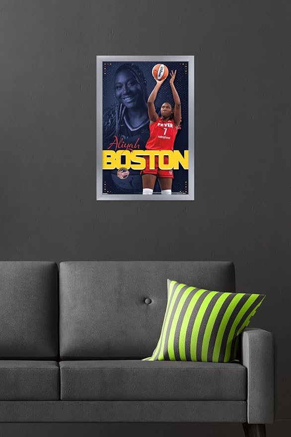 Trends International WNBA Indiana Fever - Aliyah Boston 25 Wall Poster, 22.4L x 14.7W, Silver Framed Version
