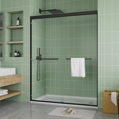 Shower Door, 56-60" W x 72" H, Double Sliding Shower Door with 5/16'' (8mm) Clear Tempered Glass for Bathroom