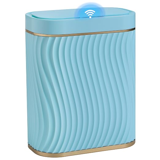 Ogikey Bathroom Small Trash Can with Automatic Touchless Lid, 2.6 Gallon Smart Garbage Can Narrow Waterproof Trash Bin for Bedroom, Office, Living Room