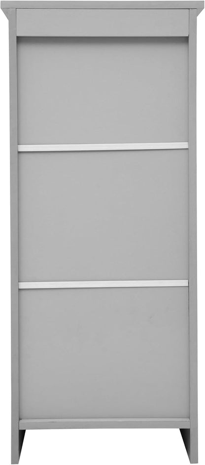 Flash Furniture Vega Bathroom Storage Cabinet Organizer with Magnetic Closure Door, in-Cabinet Adjustable Shelf, Upper Open Shelf, Gray