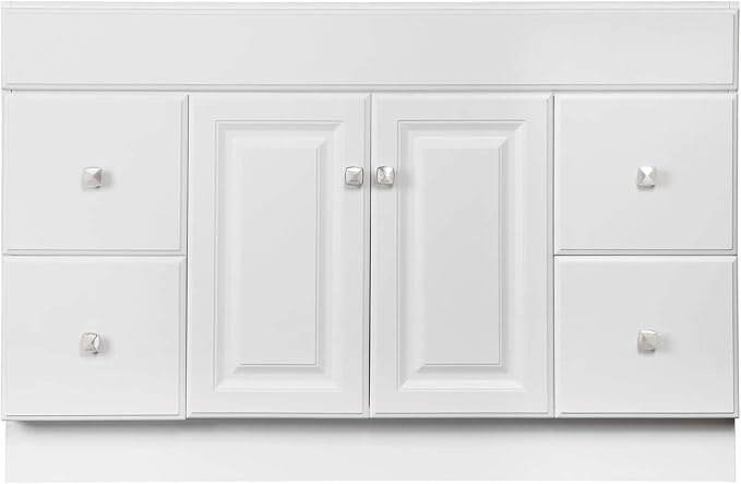 Design House Wyndham 48 Inch Bathroom Vanity, Ready to Assemble, Solid Wood, White, 597278