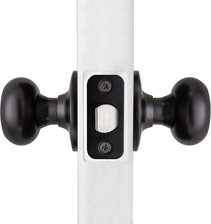 Design House 778951 Cambridge 2-Way Adjustable Passage Door Knob with for Hallway Closet, Matte Black
