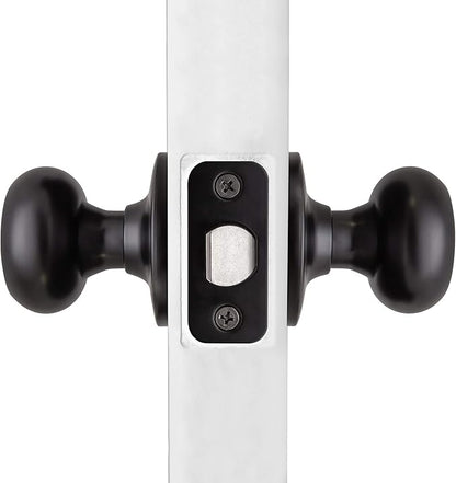 Design House 778951 Cambridge 2-Way Adjustable Passage Door Knob with for Hallway Closet, Matte Black