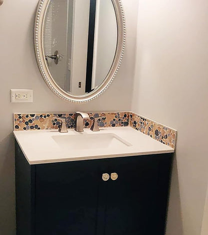 Glazed Blue Mosaic Ceramic Pebble Porcelain Tile Swimming Pool Bath Shower Wall Flooring Tile TSTGPT001 (5 Square Feet)