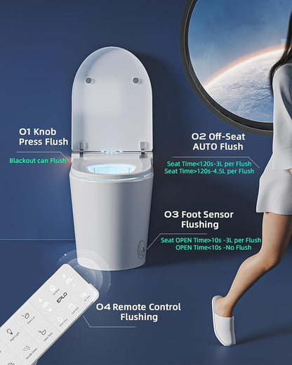 EPLO X9 Smart Toilet with Tank&Pump Auto Open Heated Seat Foam Shield Bidet | 17.7" Comfort ADA Seat Height-Elderly Friendly ,Quiet Flush,6S Quick Flush,High-Speed Dryer,Warm Wash,Foot Sensor Operation