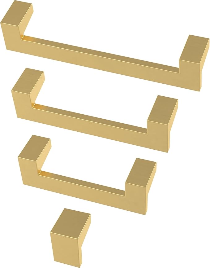 Franklin Brass (10-Pack) – Modern Gold Cabinet Knobs for Dressers, Drawers, Kitchen Cabinet Door, Vanity, Furniture, Closet Knobs, 1-1/16 Inch Square | Mirrored
