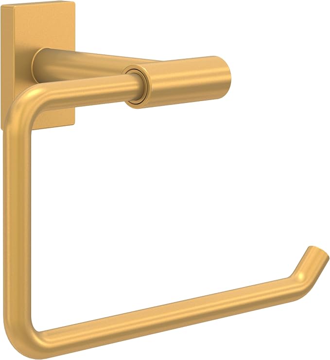 Franklin Brass Hartwell (1-Pack) Toilet Paper Holder, Euro Single Post Tissue Roll Wall Mount TP Storage, Satin Gold Bathroom Decor, Accessories HRT50-SG