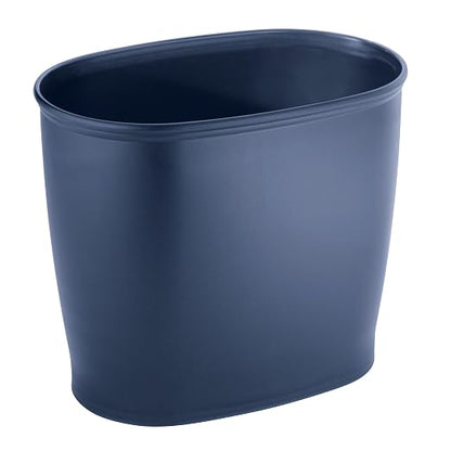 iDesign Slim Plastic Bathroom Trash Can, 2-Pack, Navy | Small Garbage Bin, For Bedroom, Office, Desk, Dorm