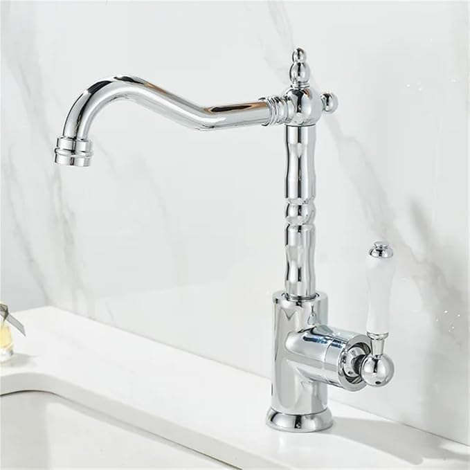 Bathroom Faucet Kitchen Faucet Brass Sink Mixers Tap Hot Cold Water Crane(Chrome)
