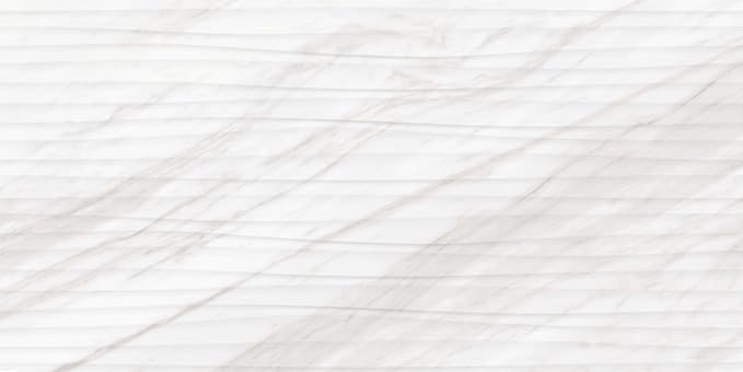 Daltile Perpetuo 12" x 24" Marble Look Ceramic Wave Wall Tile in Satin Timeless White for Kitchen Backsplashes, Living Room or Bathroom Walls (8 PC Per Carton) (15.52 SQFT Per Carton)