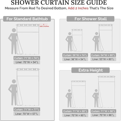 RiverDream Farmhouse No Hooks Shower Curtain with Snap-in Liner,White,71x86 | Snap on Fabric Liner,Heavy Duty,Quick Dry,Mesh Top Window,With Bottom Magnets,Washable,with Tassels,Extra Long Size