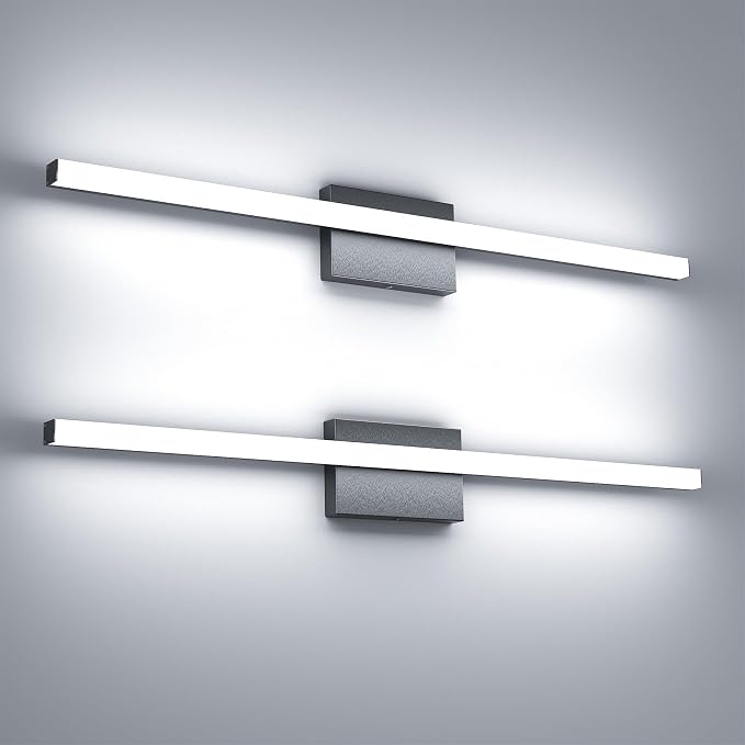 36Inch LED Bathroom Vanity Light Bar 5700K Dimmable Led Bathroom Light Over Mirror Modern Bath Wall Light Cool White ETL Certified 34W 2Pack