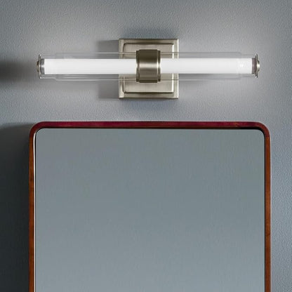 Kichler Laurene LED Bath Bar Light, Brushed Nickel | Linear vanity light with clear glass for mirrors and vanities (18.5" x 5"), 55237NILED