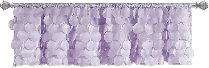 Lush Decor Gigi Valance Curtain Single 70" W x 14" L Lilac - Purple Valances for Windows - Vintage Kitchen Curtains - Glam Decor - Bathroom Valance