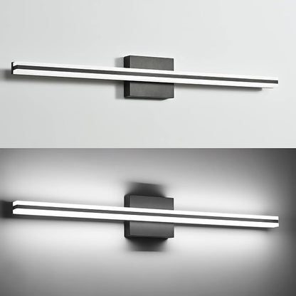 SOLFART Bathroom Vanity Light Fixtures 32 Inch 20W Modern Black LED Bathroom Lights Over Mirror Dimmable Wall Lights