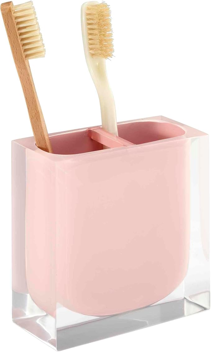 Izod - Bathroom Set, 4pc Resin Countertop Accessories, Modern Home Decor, Dorm Room Essentials (Marina Collection, Pink)