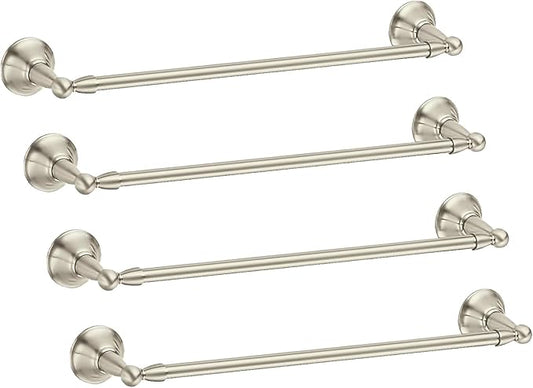 Moen DN6824BN Sage 24-Inch Wall Mount Bathroom Single Bar Towel Bar, Brushed Nickel (Pack of 4)